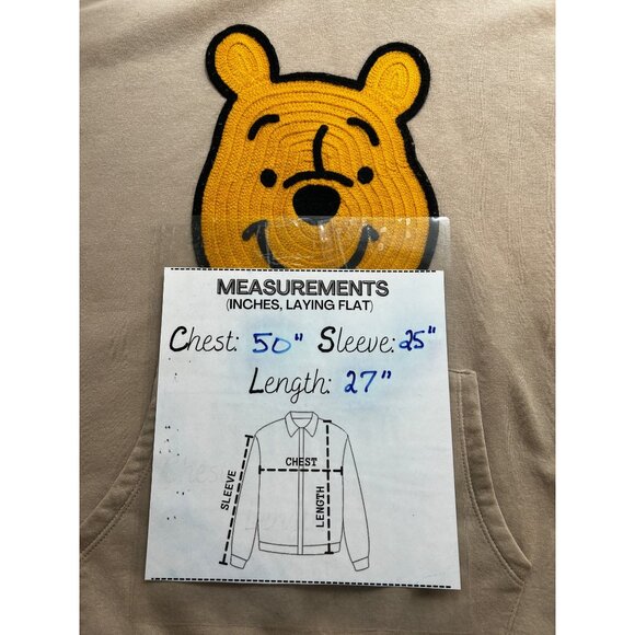 Disney Winnie the Pooh Hoodie Unisex XXL Sand Embroidered Graphic Pullover Y2K - Picture 7 of 9